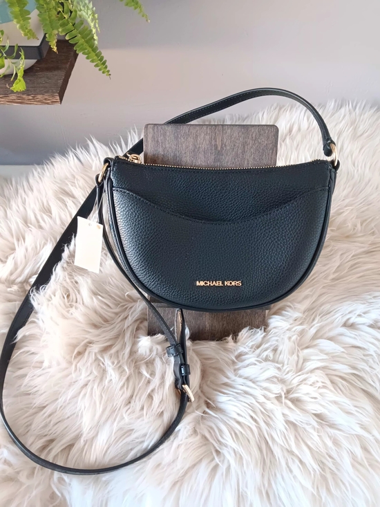 Michael Kors Handbags - Michael Kors Black Leather Crescent Crossbody Bag